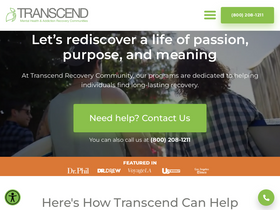 'transcendrecoverycommunity.com' screenshot