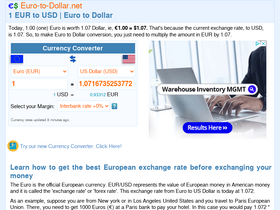 'euro-to-dollar.net' screenshot