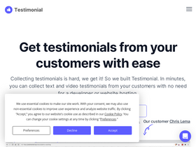 'testimonial.to' screenshot