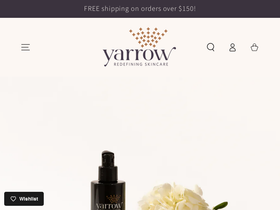 Yarrow Skin Co homepage screenshot