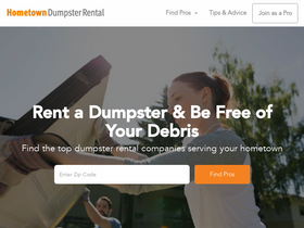 'hometowndumpsterrental.com' screenshot