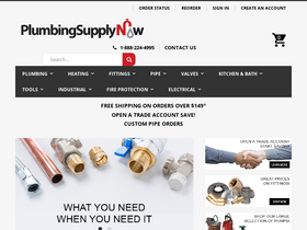 'plumbingsupplynow.com' screenshot