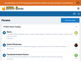 'html5gamedevs.com' screenshot