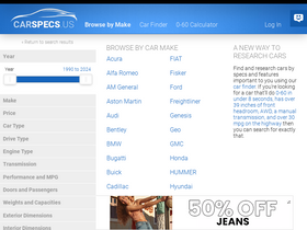 'carspecs.us' screenshot