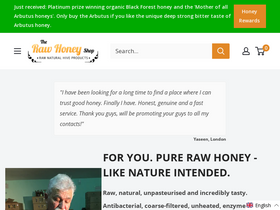 The Raw Honey Shop website screenshot