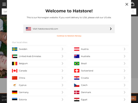'hatstore.no' screenshot