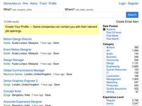 'gamejobs.co' screenshot