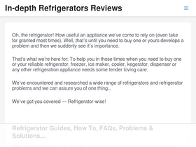 'refrigeratorsreviewed.com' screenshot