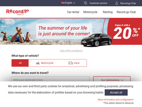 'recordrentacar.com' screenshot