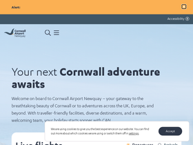 'cornwallairportnewquay.com' screenshot