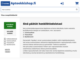 'apteekkishop.fi' screenshot