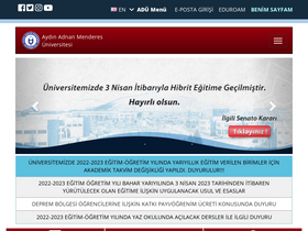 'obisnet.adu.edu.tr' screenshot