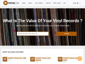 'popsike.com' screenshot