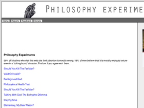 'philosophyexperiments.com' screenshot