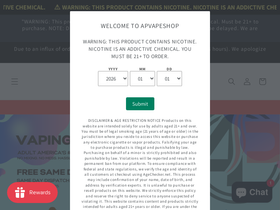 'apvapeshop.com' screenshot