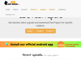 'zedpastpapers.com' screenshot