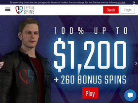 'captainspins.com' screenshot
