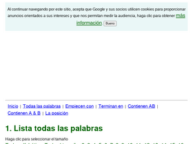 'listasdepalabras.es' screenshot