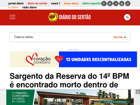 'radios.diariodosertao.com.br' screenshot