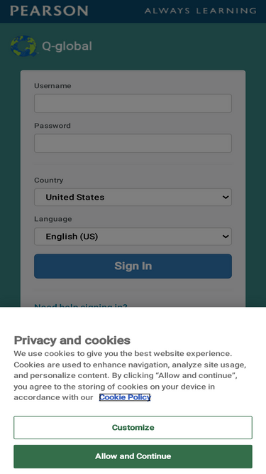 qglobal.pearsonclinical.com