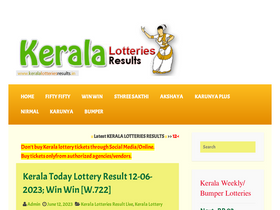 'keralalotteriesresults.in' screenshot