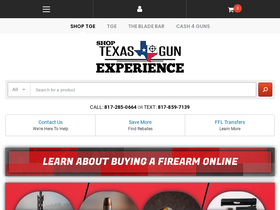 'shoptexasgunexperience.com' screenshot