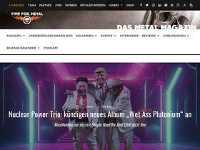 'time-for-metal.eu' screenshot