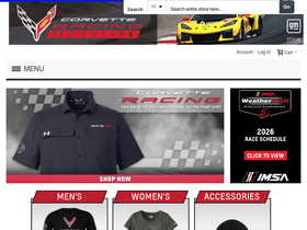 corvetteracingstore.com homepage screenshot