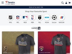 'fanatics.ca' screenshot