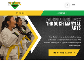 'premiermartialarts.com' screenshot