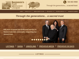 'benjaminsparkmemorialchapel.ca' screenshot