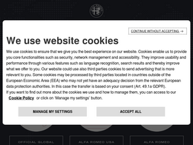 'alfaromeo.com' screenshot