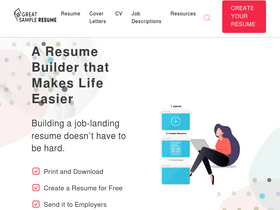 'greatsampleresume.com' screenshot