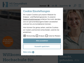 'hs-gesundheit.de' screenshot