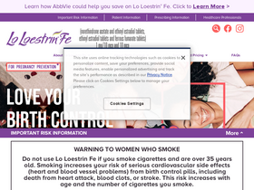 'loloestrin.com' screenshot