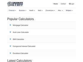 'calculatestuff.com' screenshot