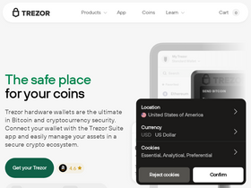 'trezor.io' screenshot