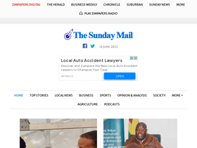 'sundaymail.co.zw' screenshot