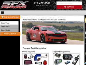 'sfxperformance.com' screenshot
