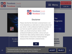 'thrombosiscanada.ca' screenshot