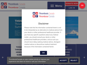 'thrombosiscanada.ca' screenshot