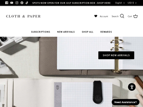 'clothandpaper.com' screenshot