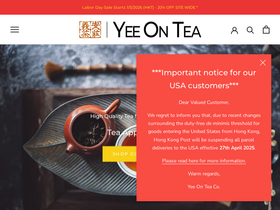 yeeonteaco.com homepage screenshot