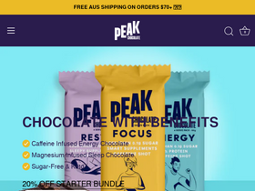 peakchocolate.com.au homepage screenshot