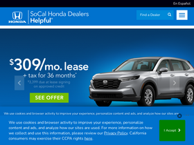 'socalhondadealers.com' screenshot