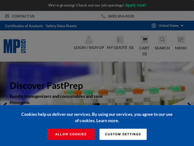'mpbio.com' screenshot
