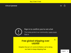 citruseyewear.com homepage screenshot