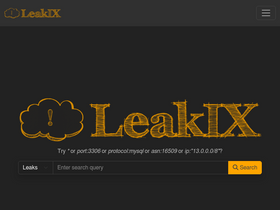 'leakix.net' screenshot