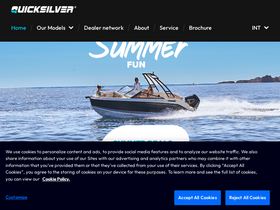 'quicksilver-boats.com' screenshot