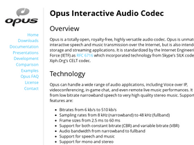 'opus-codec.org' screenshot